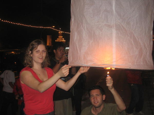Lighting a lantern