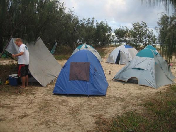 Beach camping