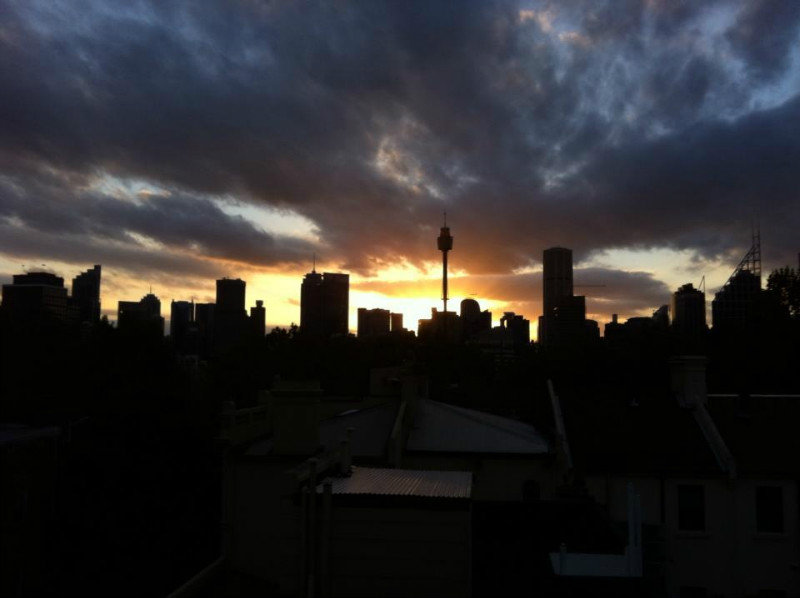 Sunset across Sydney's CBD