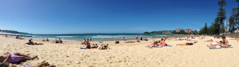 Chilling on Manly Beach