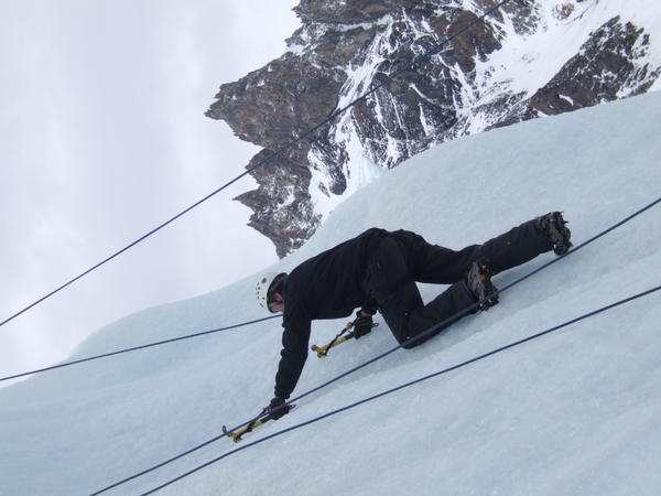 Climbing an ice wall...my new sport