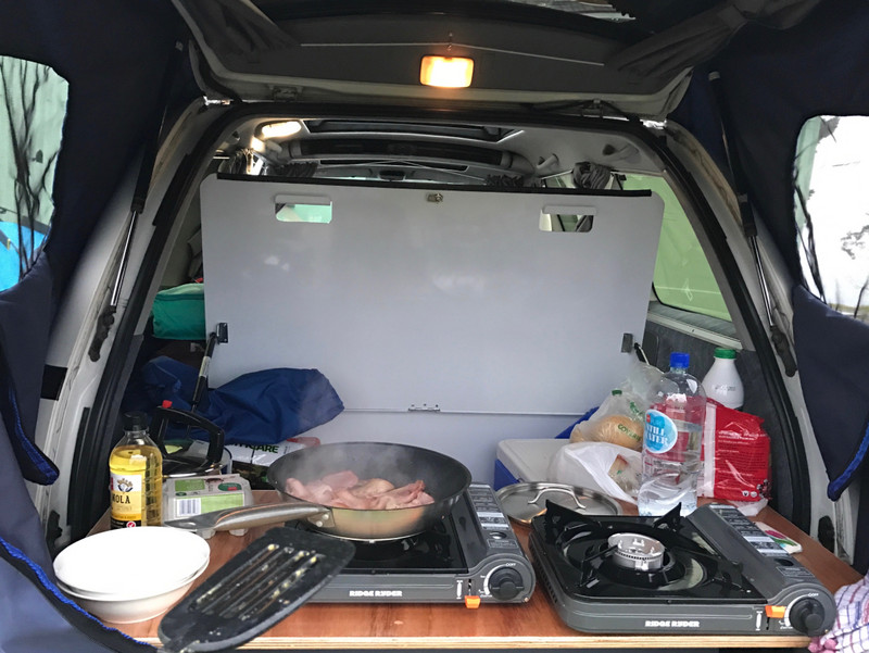 Cooking at the back of our van