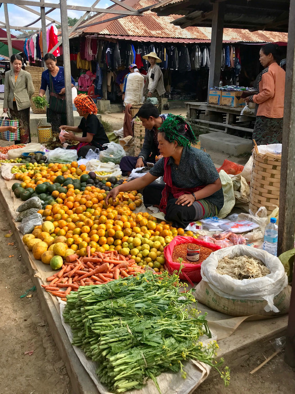 Vegetable seller at traditional market