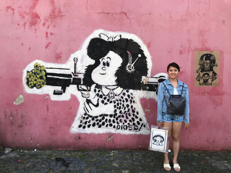 With her favourite Mafalda