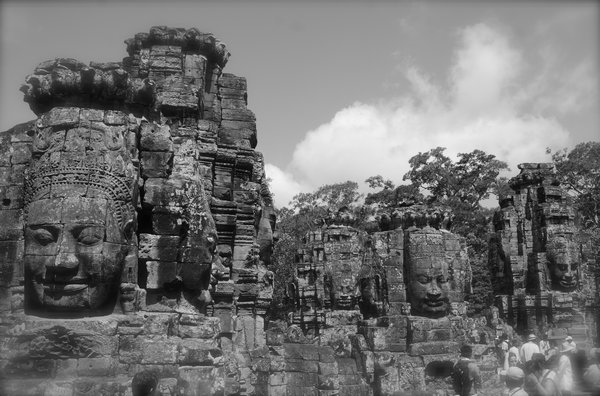 B&W photo of Angkor Thom