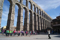 Kids doing a flash mob in front of Aqueduct