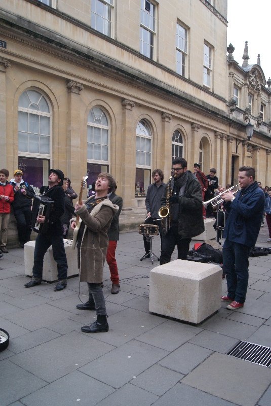 buskers rocking it out along the streets