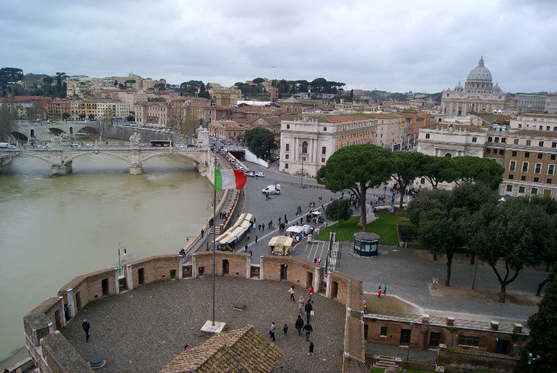 Italian flag flying high on bastion
