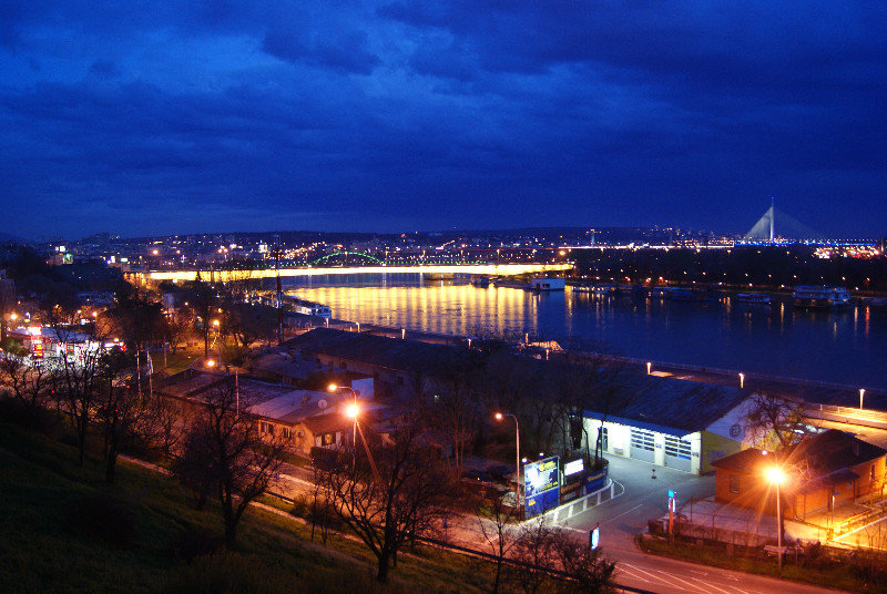 At night at the fortress, overlooking the river
