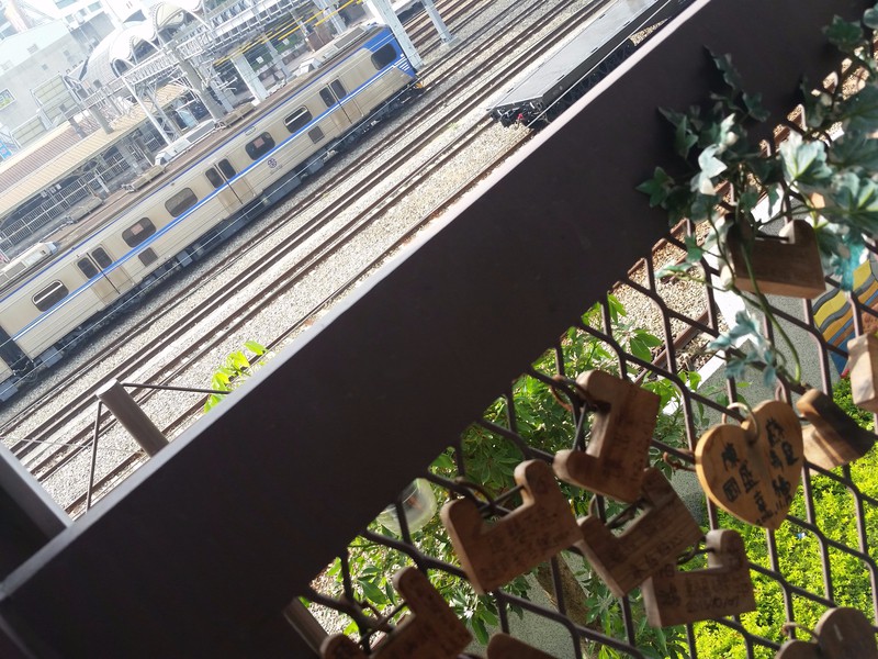Love bridge with locks at Chiayi Railway station