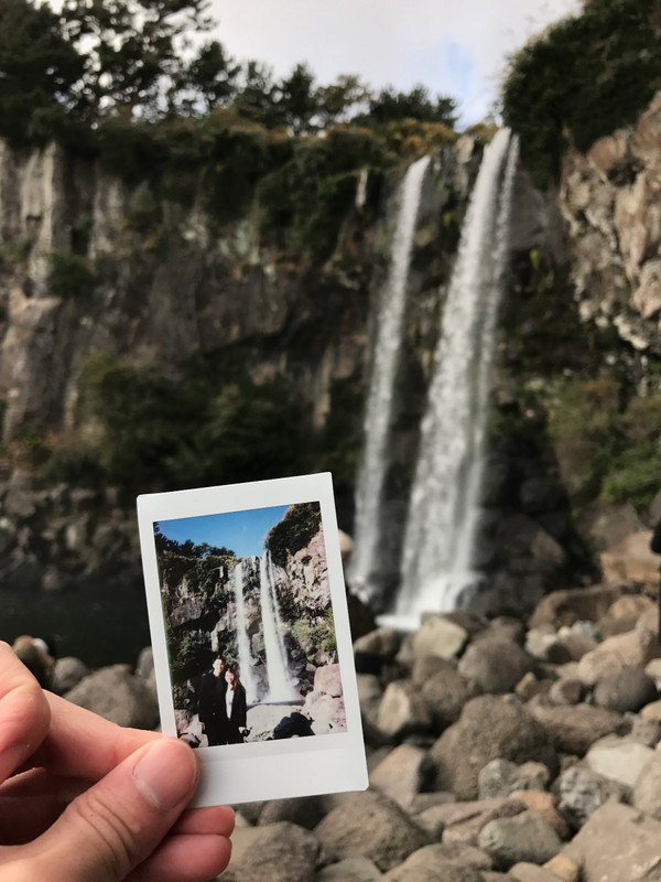 Polaroid at Jeongbang Falls