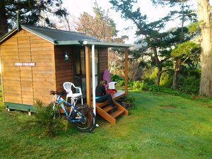 Een goed uitgeruste cabin in Waihi, onze eerste stop in de Coromandel