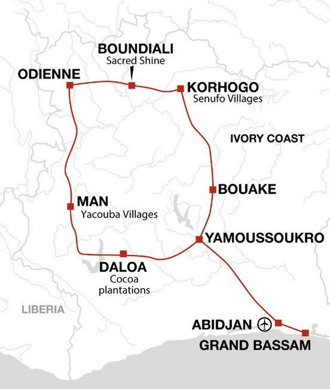 0122 Ivory Coast Tour Map