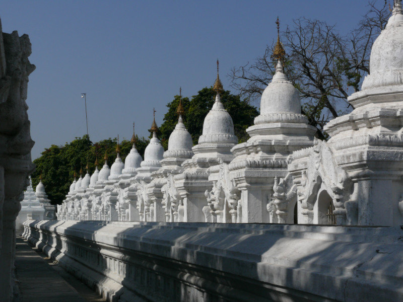 stupas in a row