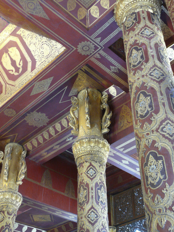 carved columns and ceiling