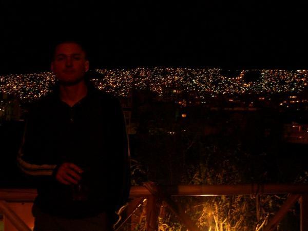 La Paz at night with Ross