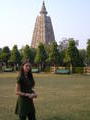 Chloe In Front Of The Mahabodhi Temple