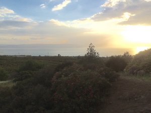 Approaching sunset over the Kinneret on Passover eve