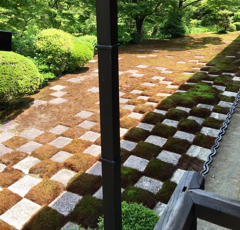 Zen garden of Ichimatsu checked squares