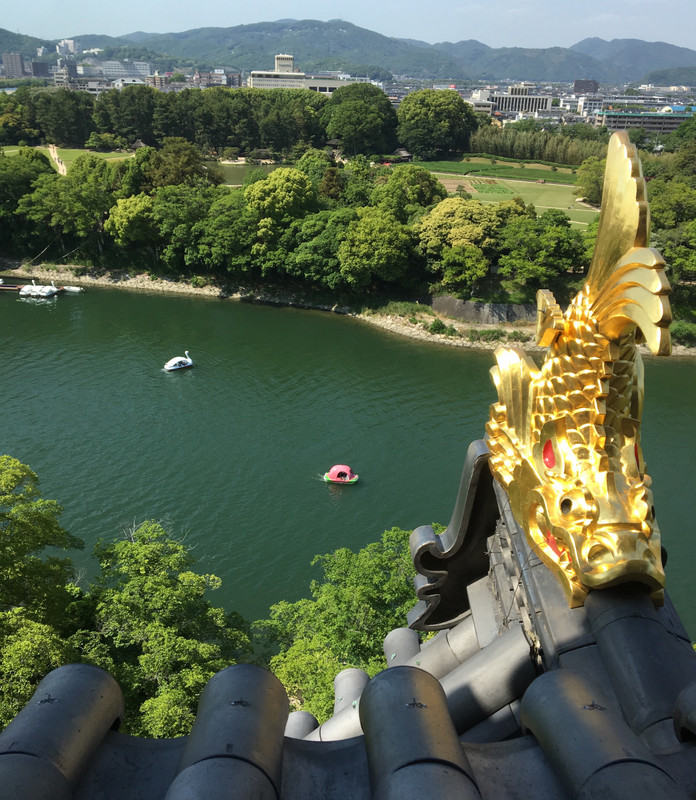 view from roof of Okayama Castle