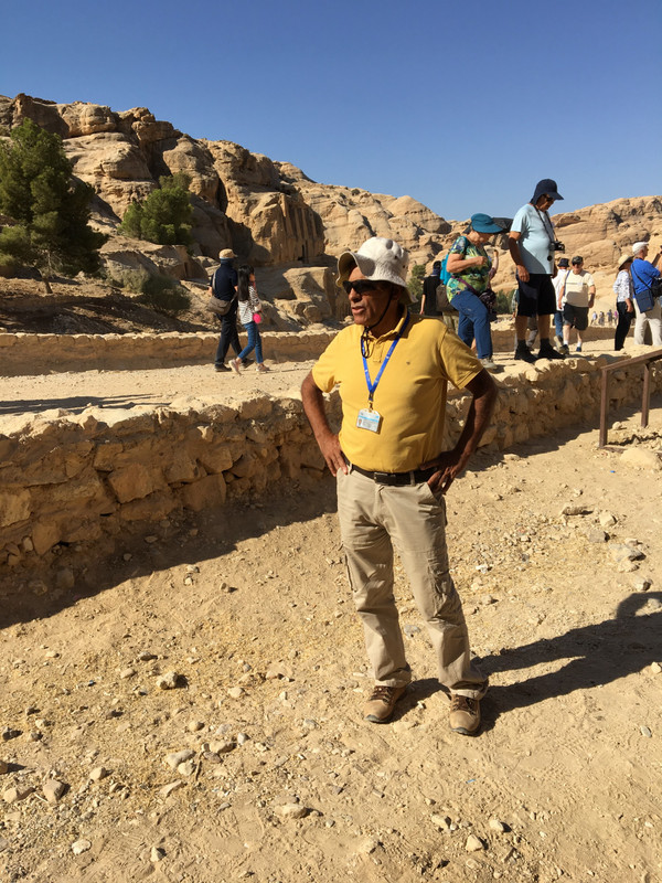 Our guide explains the way into Petra
