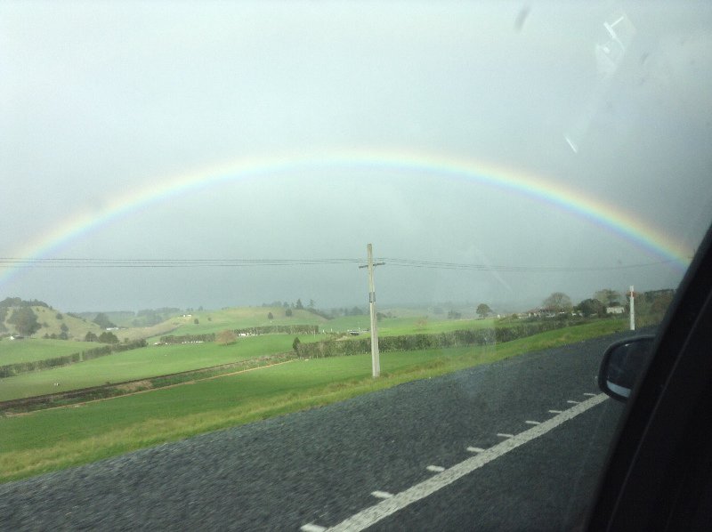 a Rainbow brightens our journey back to Auckland
