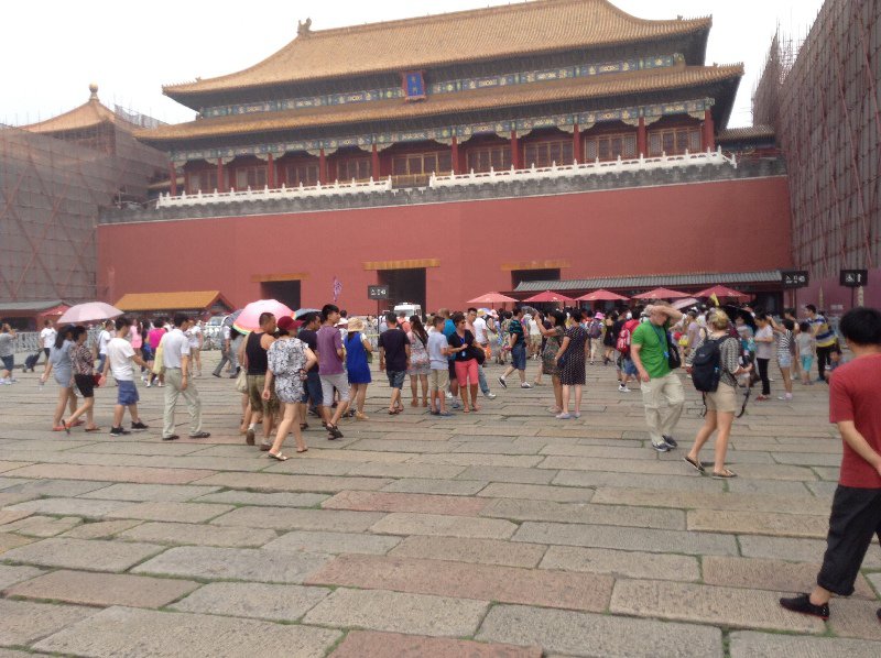 now crowds enter the Forbidden City