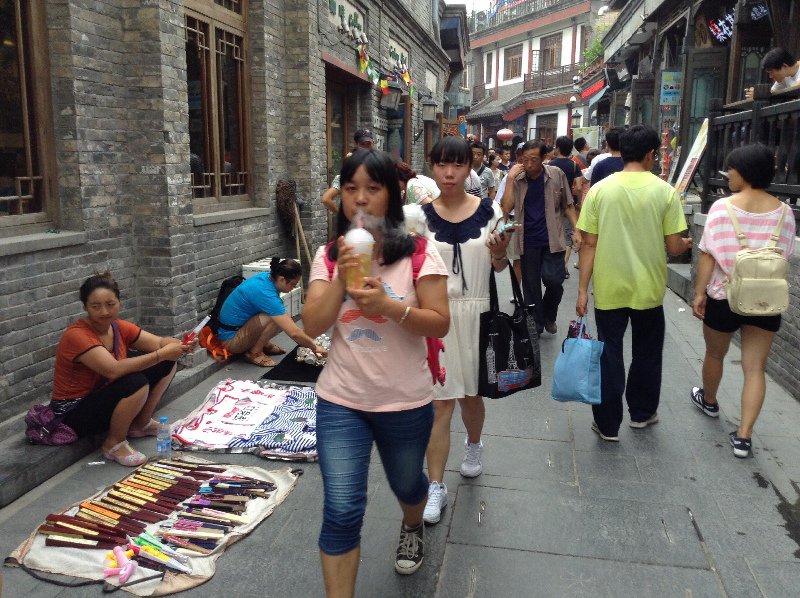 Smoking Juice Street in old Beijing