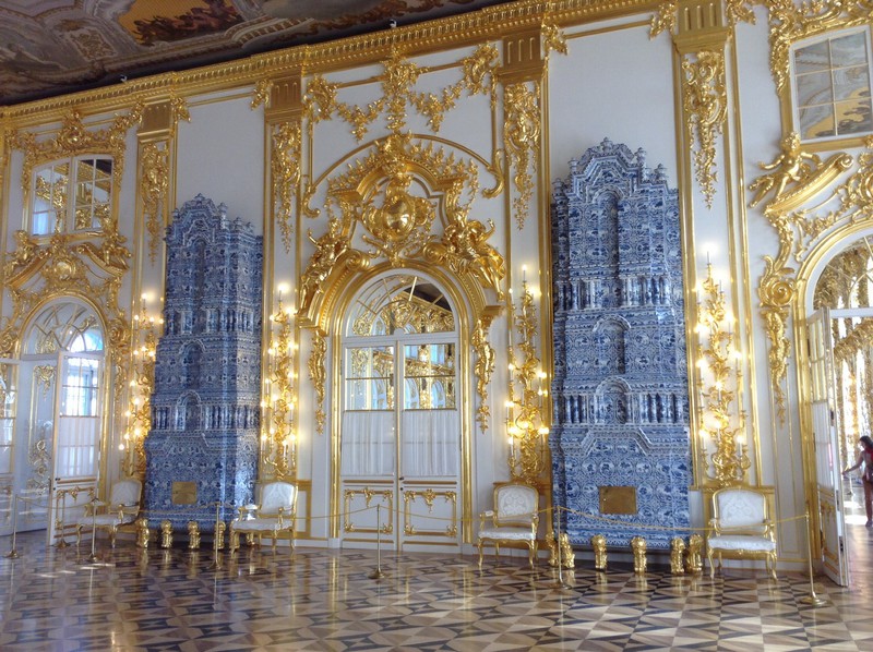 blue heaters inside the palace