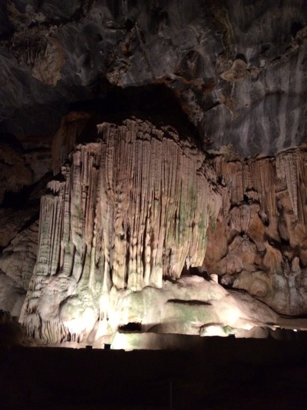 "Curtain" stalactite in Cango Caves