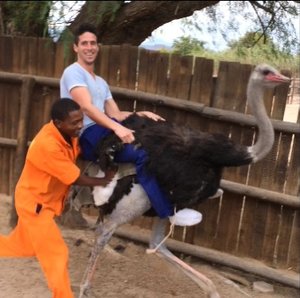 Nirel rides the Ostrich - be sure to watch the Video | Photo