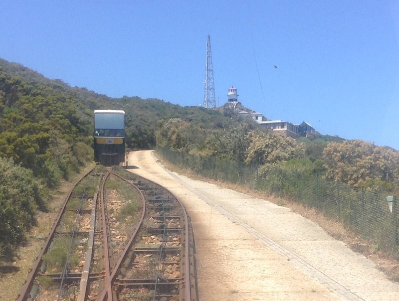 Funicular passing tracks to Cape Point