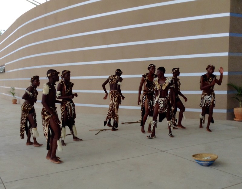 Native Dancers greet us at Victoria Falls airport in Zimbabwe