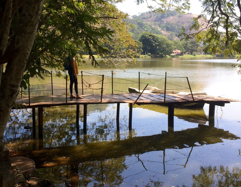 Caroline looks at lake in Kurunegala