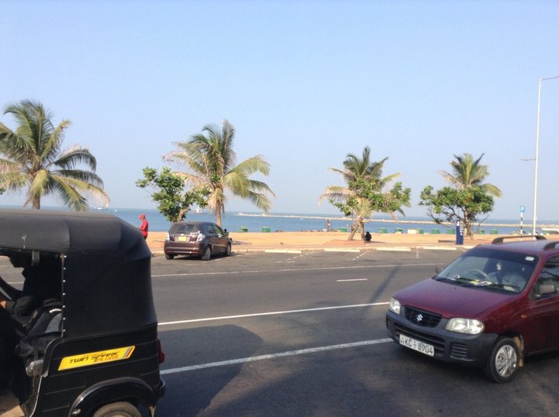 passing Galle Face Green beach
