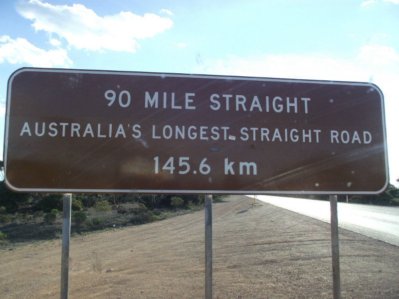 Possible the longest straight road in the world?