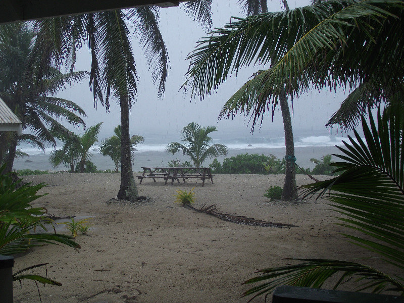 View from the room in the rain