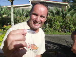 Fishing with Don - a tiddler! This was actually from the stomach of one of the tuna.