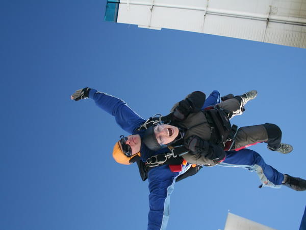 Sky Diving - Shelley leaving the plane