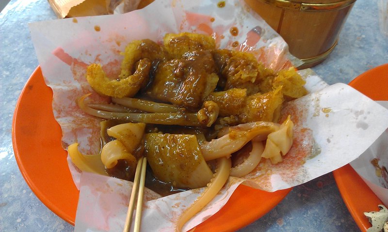 Fried fish stomach, more squid