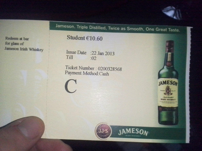 Jameson Distillery Tour Ticket