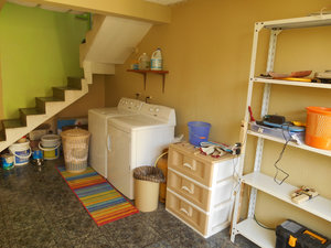 Laundry room in garage