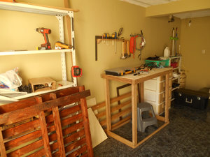 Roger's workshop in garage