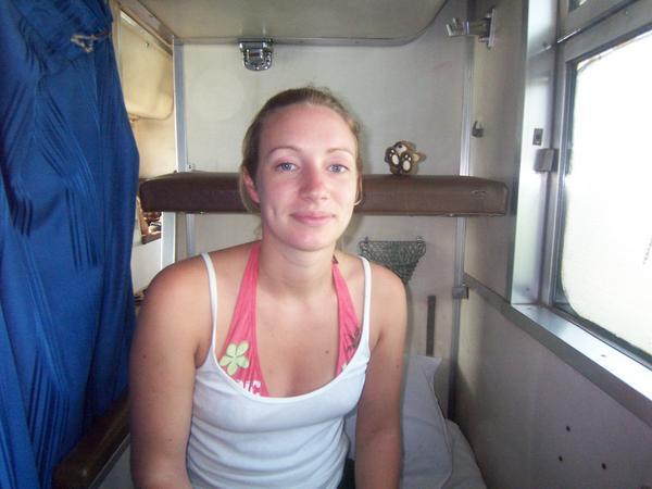 Me in cabin on overnight train