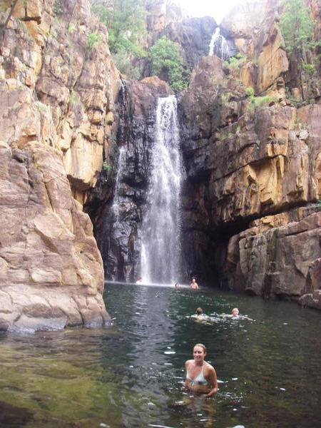 Me in the waterfall at Katherine Gorge