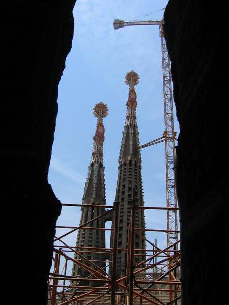 Sagrada Familia from inside one of the towers.