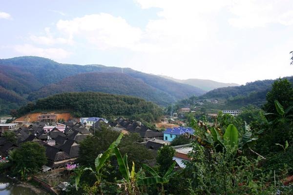 A Village near the Waterfall