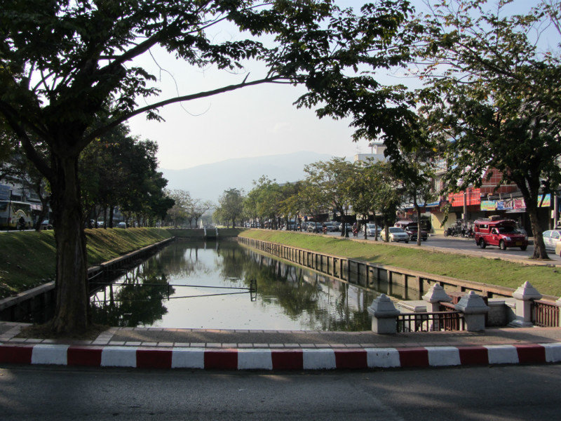 Chiang Mai moat looking west