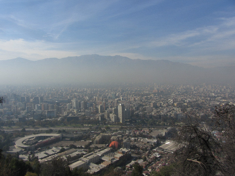 Santiago, smog and Andes