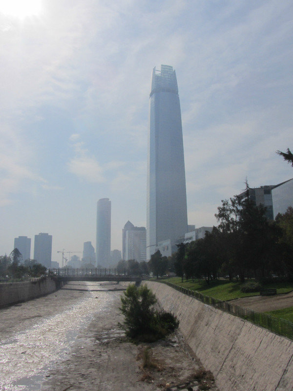 Santiago - river and Gran Torre